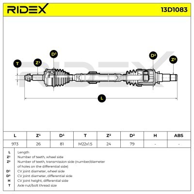Drive Shaft RIDEX 13D1083 13D1083 - photo 7