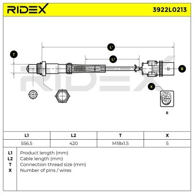 Lambda (Oxygen) Sensor RIDEX 3922L0213 3922L0213 - photo 6