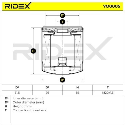 Oil Filter RIDEX 7O0005 7O0005 - photo 6
