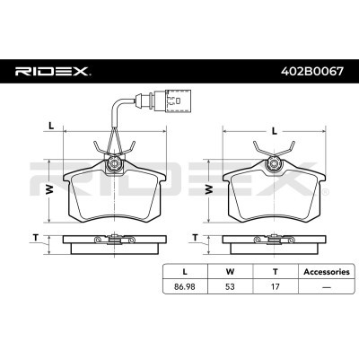 Brake Pads Set RIDEX 402B0067 402B0067 - photo 5