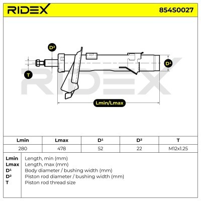 Shock Absorber RIDEX 854S0027 854S0027 - photo 8