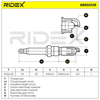 Spark Plug RIDEX 686S0129 686S0129 - photo 6