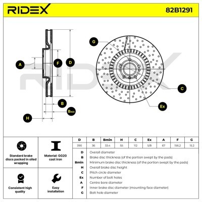 Brake Disc RIDEX 82B1291 82B1291 - photo 6