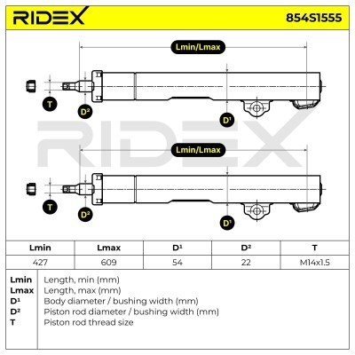 Shock Absorber RIDEX 854S1555 854S1555 - photo 5
