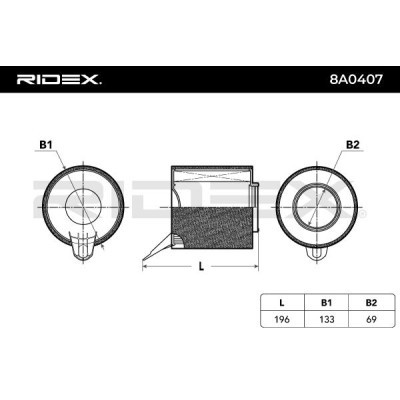 Air Filter RIDEX 8A0407 8A0407 - photo 6