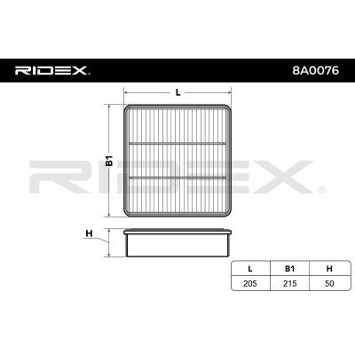 Air Filter RIDEX 8A0076 8A0076 - photo 6
