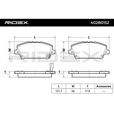 Brake Pads Set RIDEX 402B0152 402B0152 - photo 3