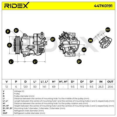 Compressor, Air Conditioning OPEL INSIGNIA kombi 447K0191 - photo 9