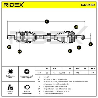 Drive Shaft RIDEX 13D0489 13D0489 - photo 7