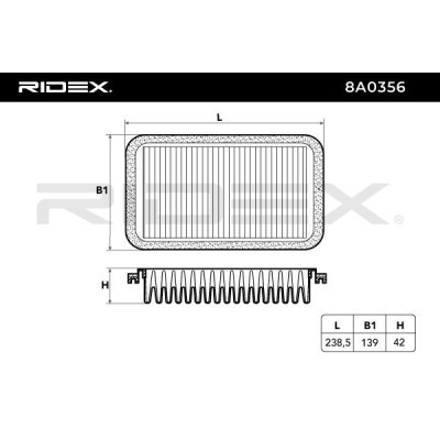 Air Filter RIDEX 8A0356 8A0356 - photo 5