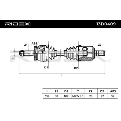 Drive Shaft RIDEX 13D0409 13D0409 - photo 5