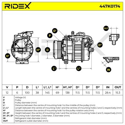 Compressor, Air Conditioning 447K0174 - photo 7