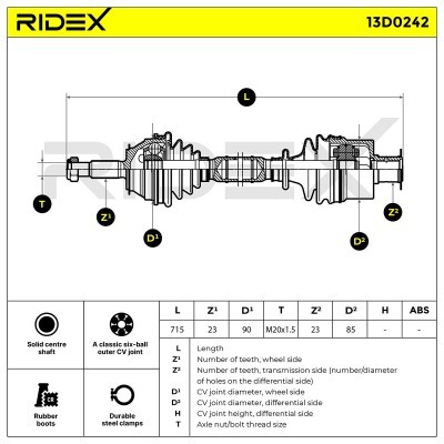Drive Shaft RIDEX 13D0242 13D0242 - photo 7