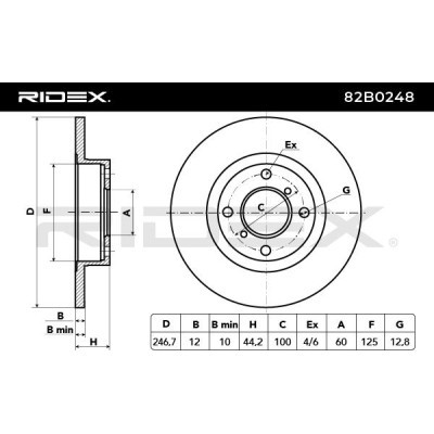 Brake Disc RIDEX 82B0248 82B0248 - photo 3