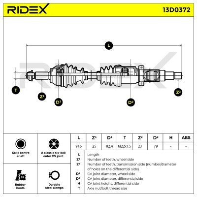 Drive Shaft RIDEX 13D0372 13D0372 - photo 6