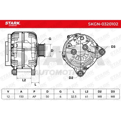 Alternator Stark SKGN-0320102 SKGN-0320102 - photo 7