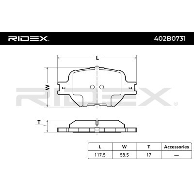 Brake Pads Set RIDEX 402B0731 402B0731 - photo 8