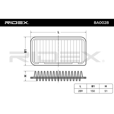 Air Filter RIDEX 8A0028 8A0028 - photo 6