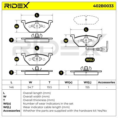 Brake Pads Set RIDEX 402B0033 402B0033 - photo 4