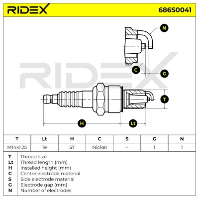 Spark Plug RIDEX 686S0041 686S0041 - photo 6