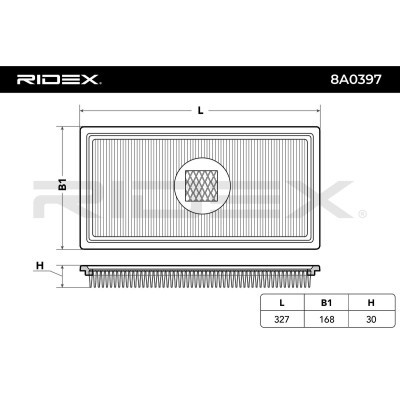 Air Filter RIDEX 8A0397 8A0397 - photo 6