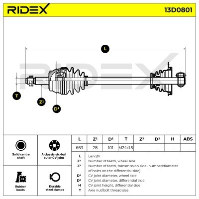 Drive Shaft RIDEX 13D0801 13D0801 - photo 7