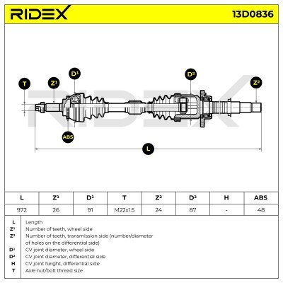 Drive Shaft RIDEX 13D0836 13D0836 - photo 16