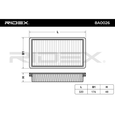 Air Filter RIDEX 8A0026 8A0026 - photo 3