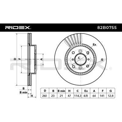 Brake Disc RIDEX 82B0755 82B0755 - photo 3