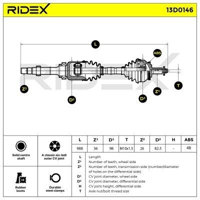 Drive Shaft RIDEX 13D0146 13D0146 - photo 3