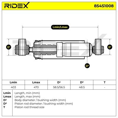 Shock Absorber RIDEX 854S1008 854S1008 - photo 8