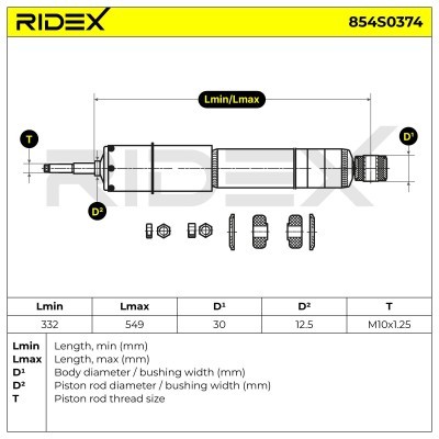 Shock Absorber RIDEX 854S0374 854S0374 - photo 3