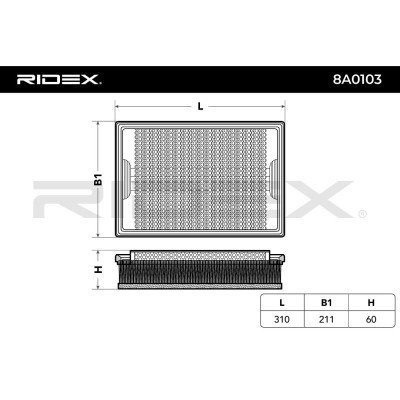 Air Filter RIDEX 8A0103 8A0103 - photo 1