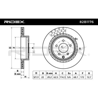 Brake Disc RIDEX 82B1176 82B1176 - photo 3