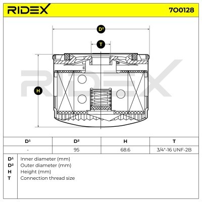 Oil Filter RIDEX 7O0128 7O0128 - photo 5