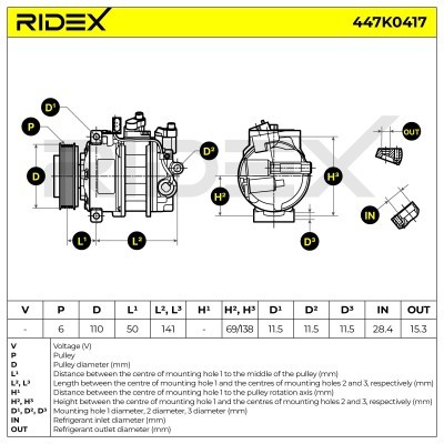 Compressor, Air Conditioning AUDI A4 Avant 447K0417 - photo 6