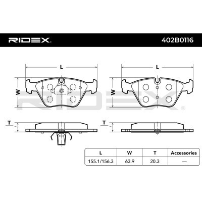 Brake Pads Set RIDEX 402B0116 402B0116 - photo 6
