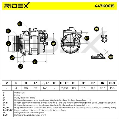 Compressor, Air Conditioning 447K0015 - photo 9