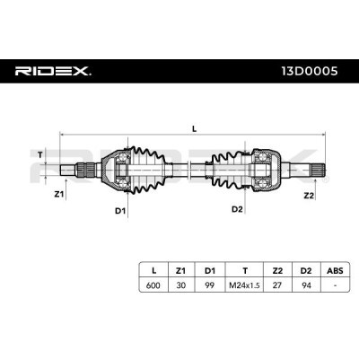 Drive Shaft RIDEX 13D0005 13D0005 - photo 5