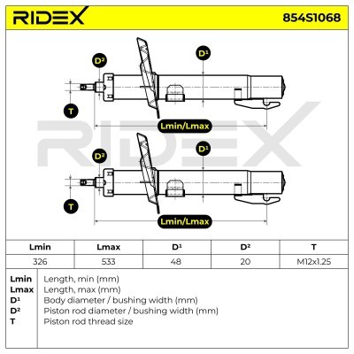 Shock Absorber RIDEX 854S1068 854S1068 - photo 5