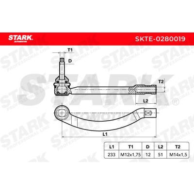 Tie Rod End Stark SKTE-0280019 SKTE-0280019 - photo 5