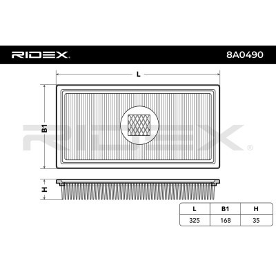 Air Filter RIDEX 8A0490 8A0490 - photo 6