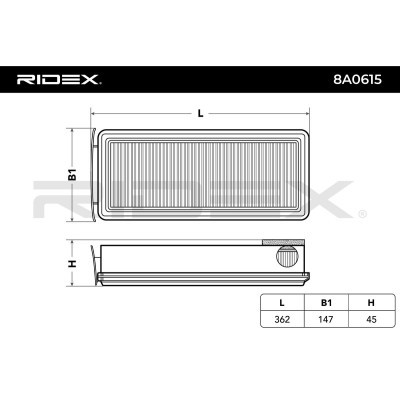 Air Filter RIDEX 8A0615 8A0615 - photo 5
