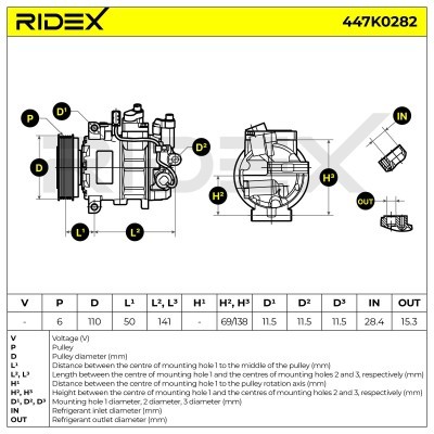Compressor, Air Conditioning AUDI A4 Avant Q5 447K0282 - photo 6