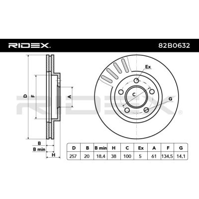Brake Disc RIDEX 82B0632 82B0632 - photo 3