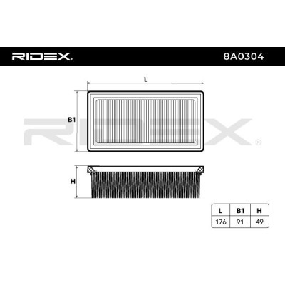 Air Filter RIDEX 8A0304 8A0304 - photo 5