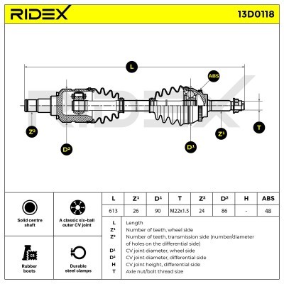 Drive Shaft RIDEX 13D0118 13D0118 - photo 4