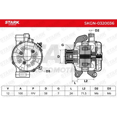 Alternator Stark SKGN-0320036 SKGN-0320036 - photo 6