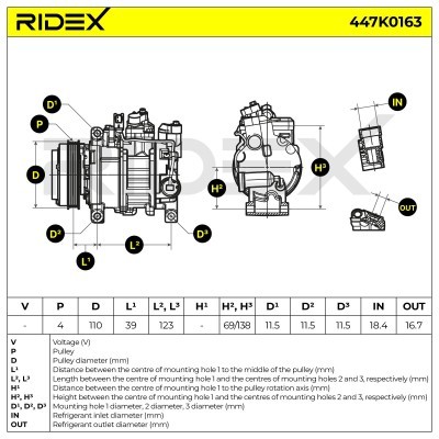 Compressor, Air Conditioning AUDI A4 Avant 447K0163 - photo 5