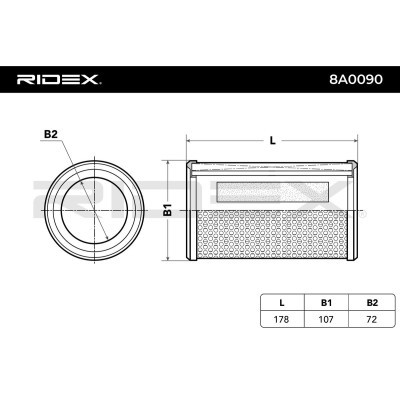 Air Filter RIDEX 8A0090 8A0090 - photo 5